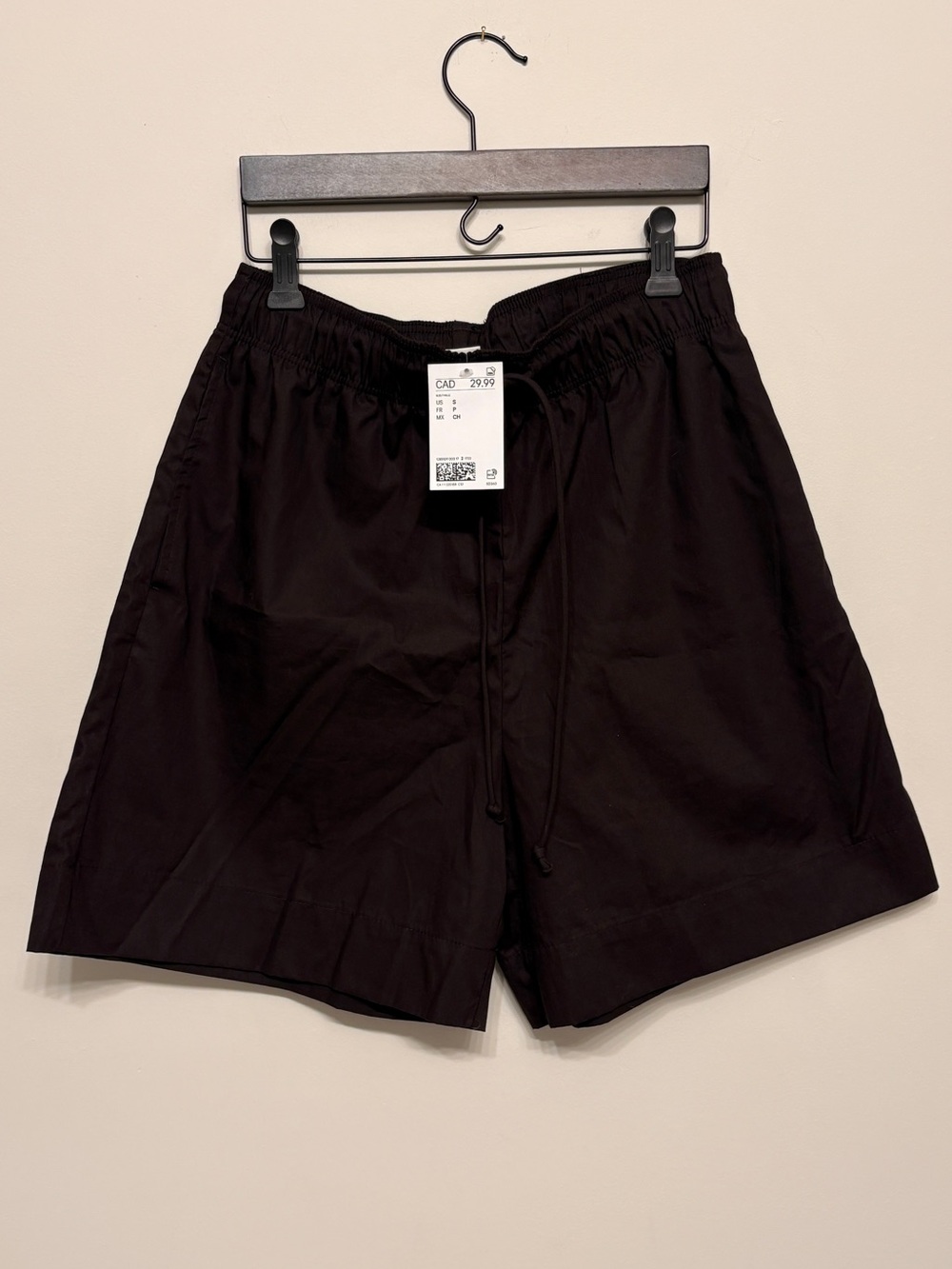 H&M espresso brown poplin cotton shorts sz s small new